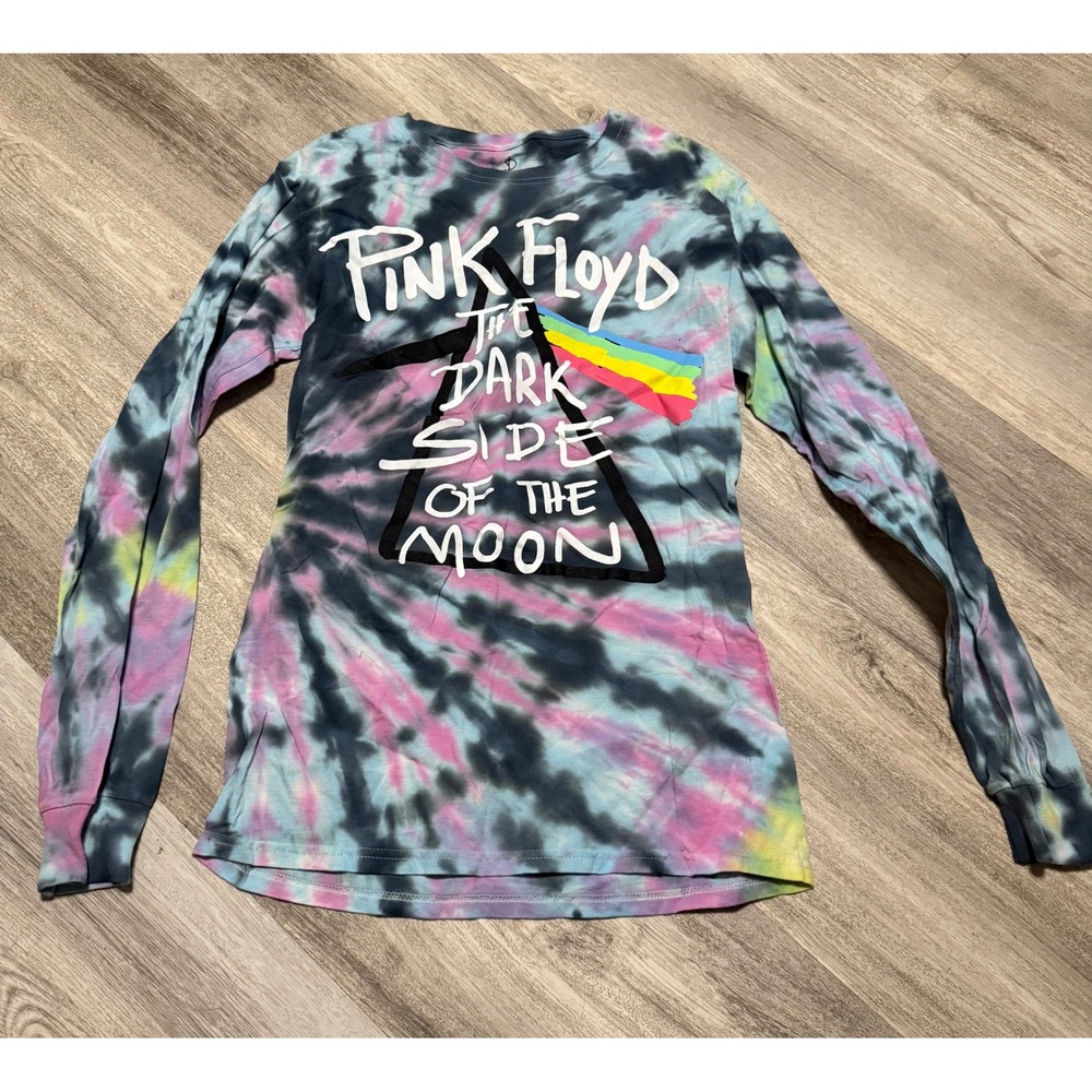 Pink Floyd The Dark Side of the Moon Tie‎ Dye Long Sleeve Shirt Womens Small